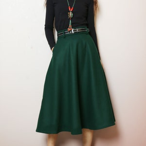 Wool Skirt With Belt, Winter Skirt, Custom Made Skirt, Midi Skirt ...