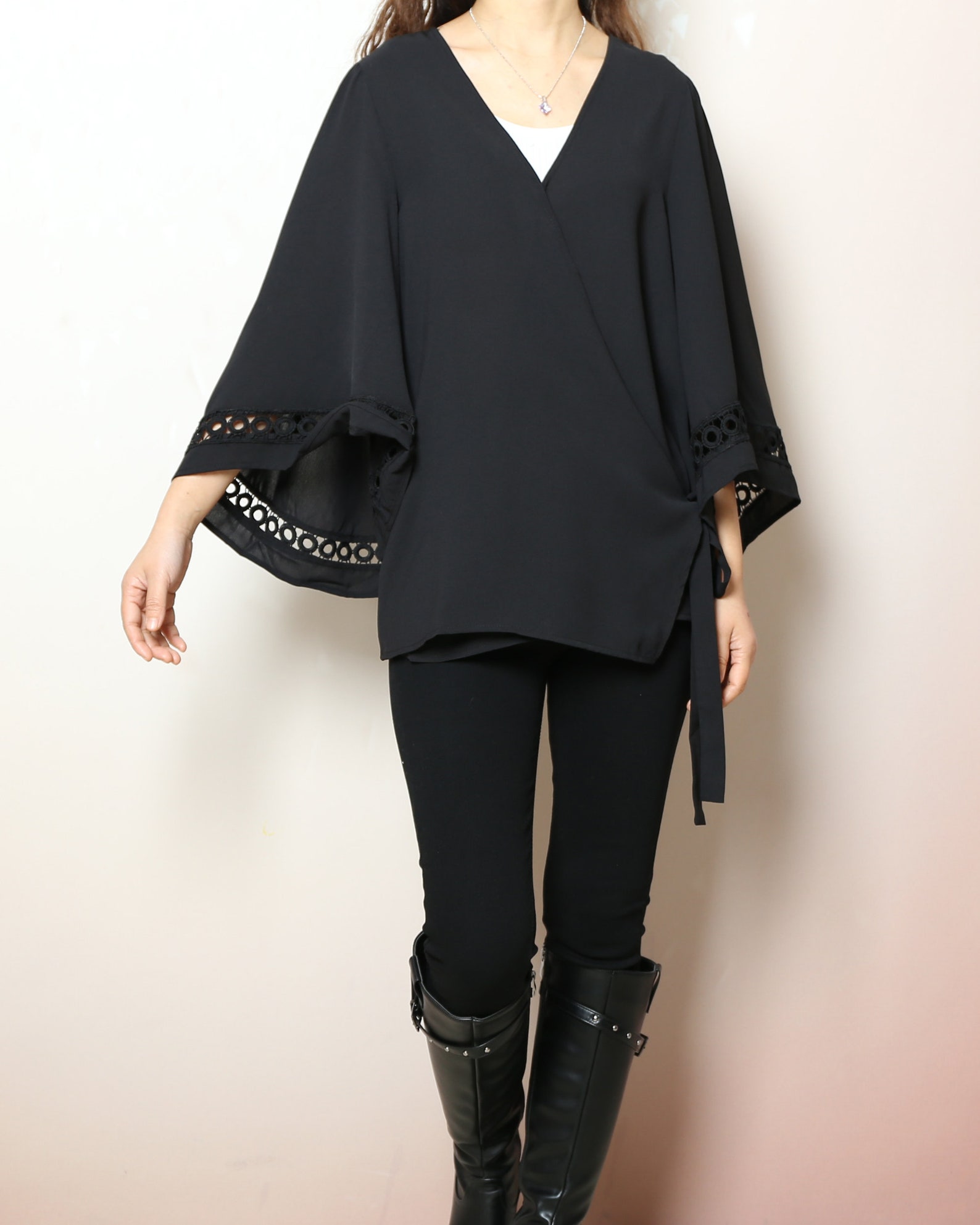 Women's Boho Chiffon Blouse – Long Sleeve Lightweight Casual Top main image 0