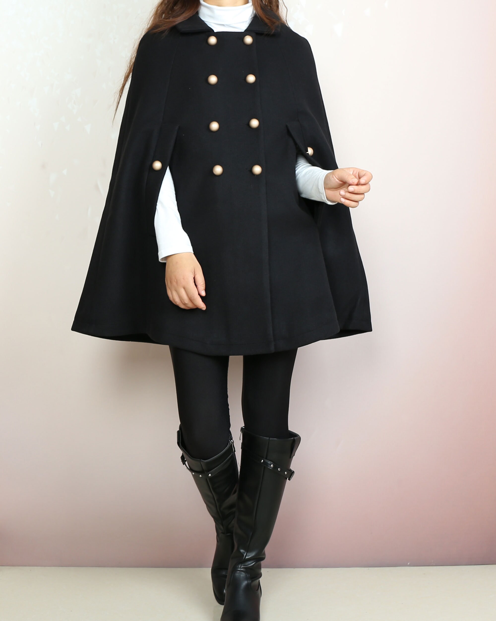 Wool Cape Coat, Wool Poncho, Wool Cloak Jacket, Winter Coat