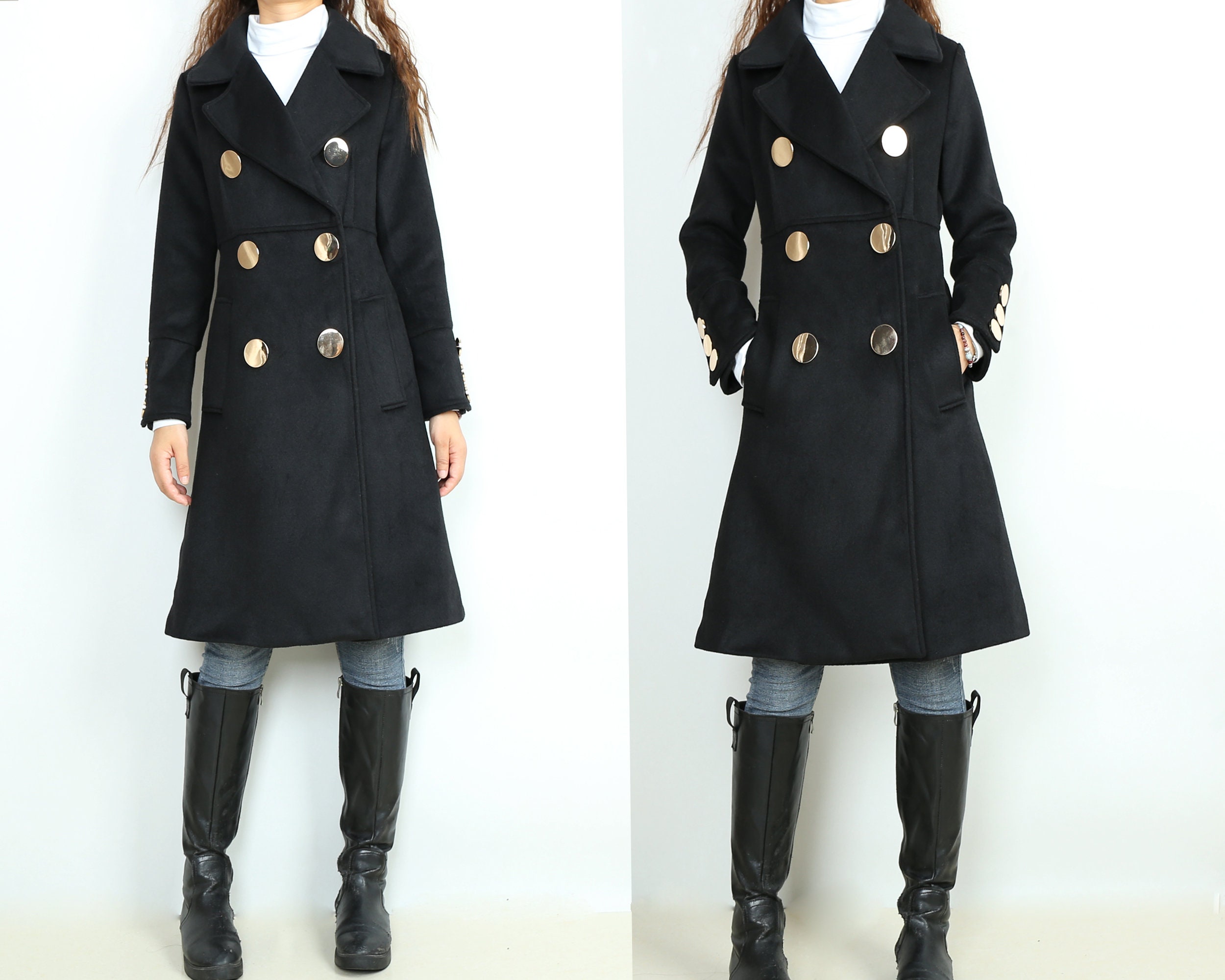 ジャケット・アウター Oversized maxi-length doublebreastedcoat Double Breasted Coat, Wool Jacket, Overcoat Women, Long Coat