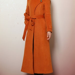 Long wool coat, black coat dress, Cashmere coat, winter coat, flare coat, buttoned jacket, wool overcoat Y2198 image 2