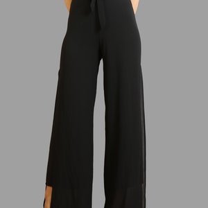 Summer Pants, Chiffon Skirt Pants, Women&#39;s Cropped Pants, wide leg Pants, Chiffon trousers (K3025)