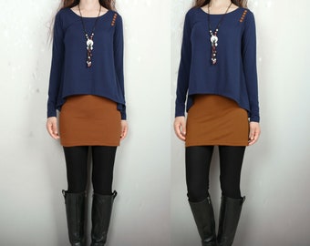 Asymmetrical Layered Tunic Top: Cotton Oversized Dress