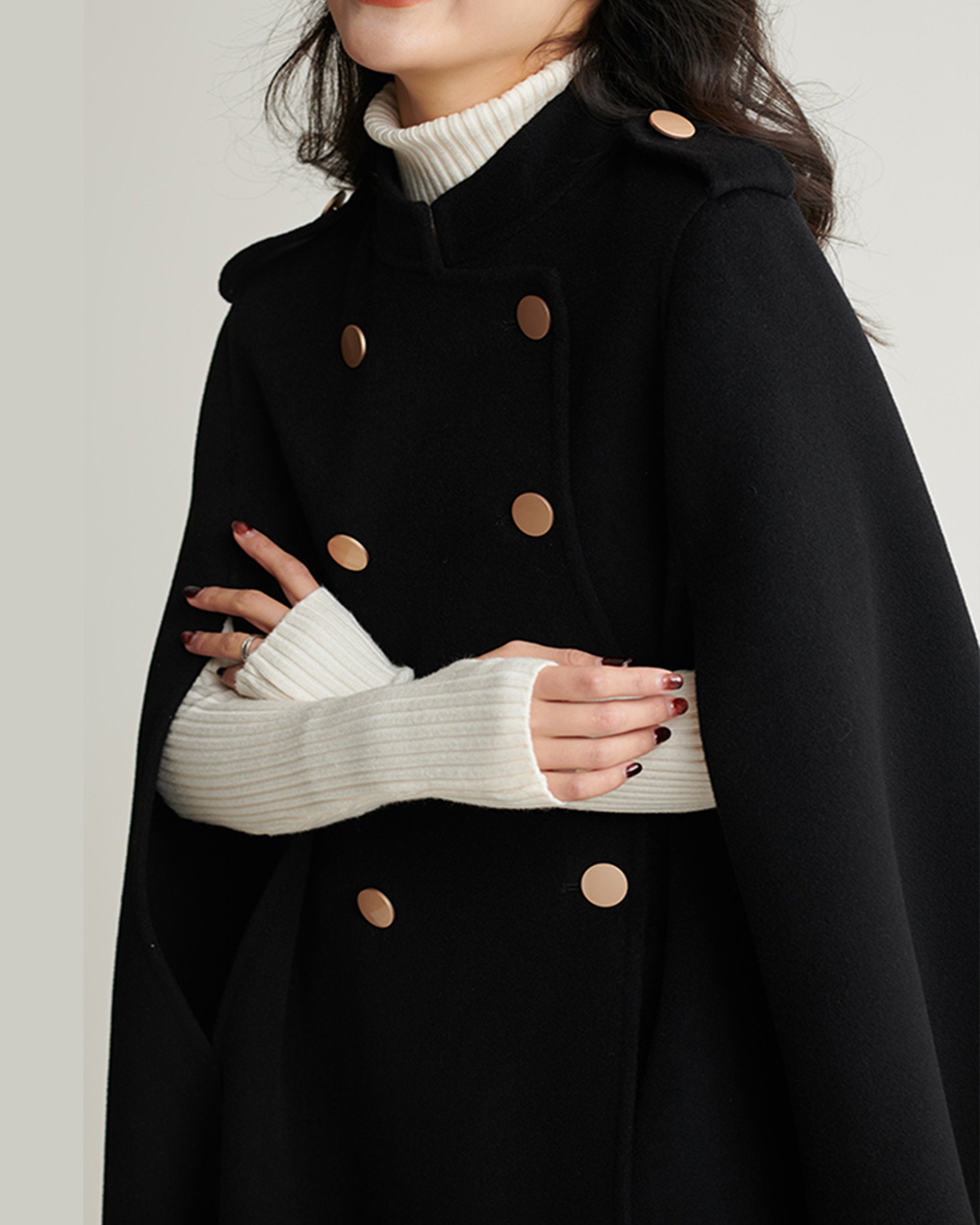 新品タグ付Laubeblanc 3way wool cape coat 3way Wool Cape coat – L'AUBE BLANC