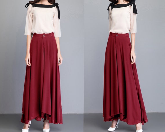 【Three Times】24SS Milky skirt-pants NY-P919-5943-Mira-BK - NEWSPAPER DO IT PRINT PALAZZO PANTS