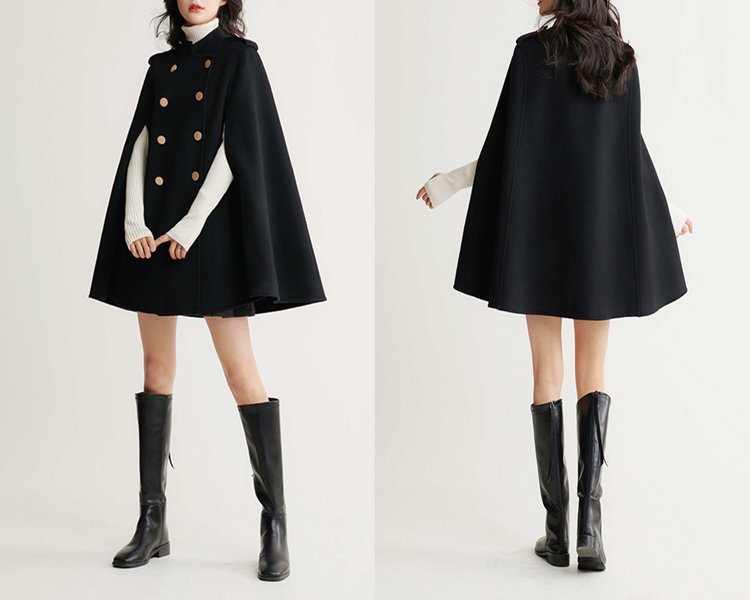 【PORTERNA】Ally Wool Cape Long Coat LONG WOOL CAPE COAT IN BROWN | CULT MIA | JINSUN