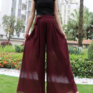 Chiffon Skirt Pants, Summer Pants, Women's Pants, Wide Leg