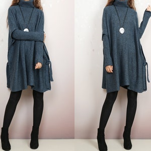 Oversized Sweater, sweater tunic dress, jumper tunic, pullover sweaters women, turtleneck sweater, long sweaters(Y2137)