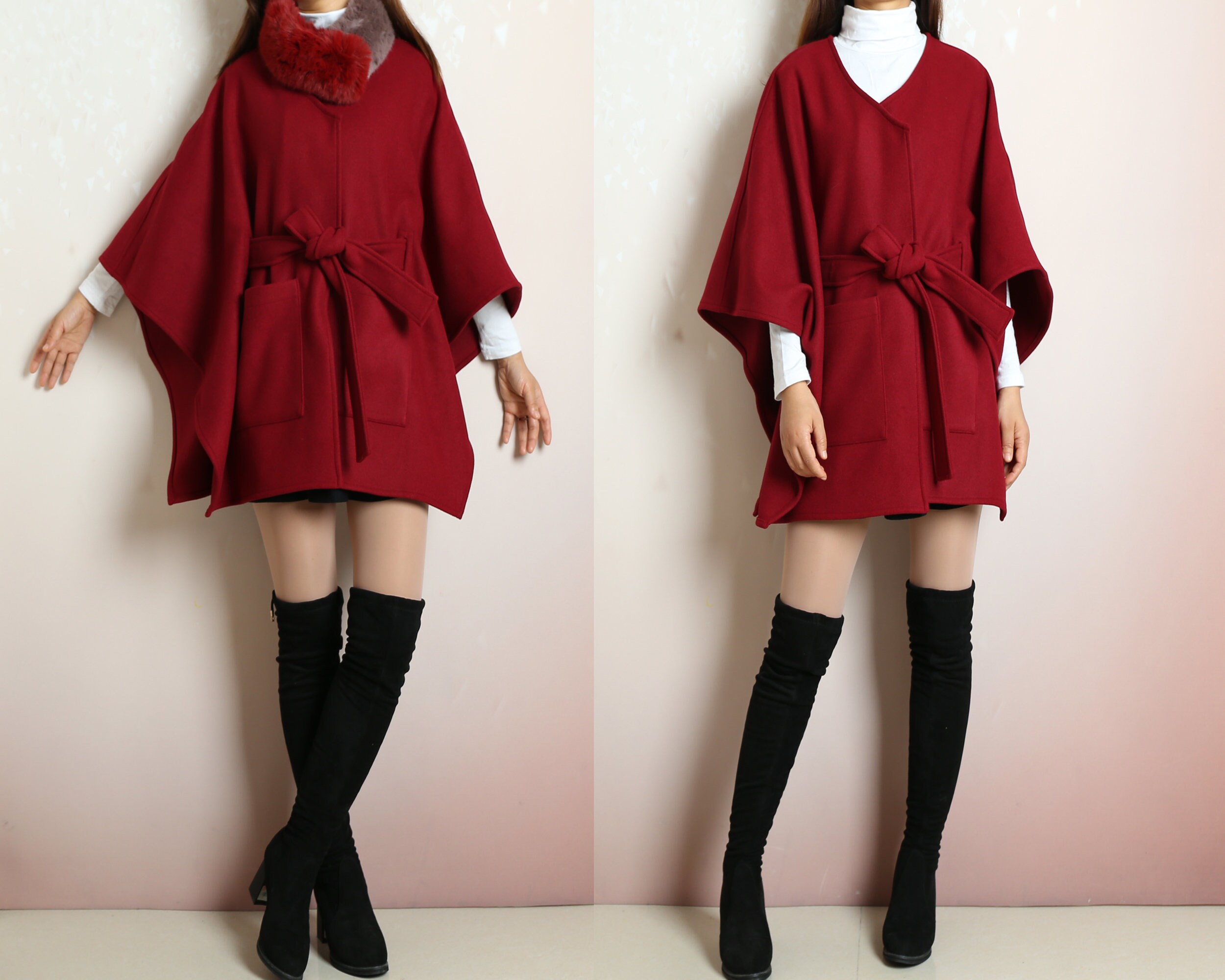 Belted Cape - Etsy