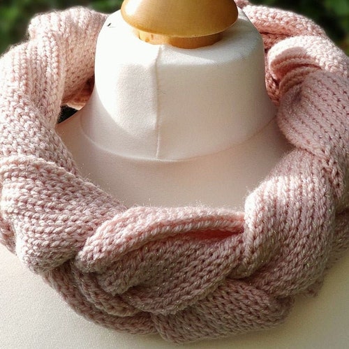 Braided Cowl Scarf Knitting Pattern Addi Sentro Prym Loom Etsy
