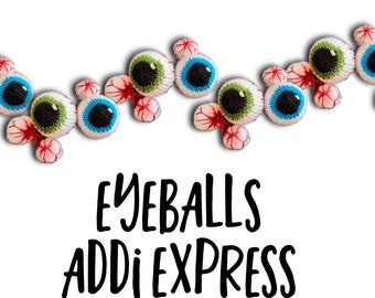 EYEBALL PDF Pattern - Addi Express Professional - Sentro Knitting - Circular Knitting Machine Pattern - Halloween Addi knitting pattern