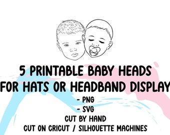 5 Printable Display Cards for Baby Hats, Ear Warmers, Headbands, Ear Muffs, Bows - for sewing, crochet, knitting. Easy printable packaging.