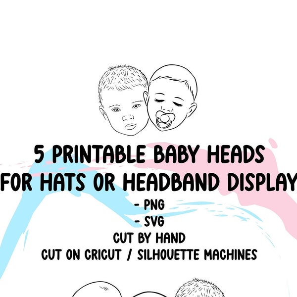 5 Printable Display Cards for Baby Hats, Ear Warmers, Headbands, Ear Muffs, Bows - for sewing, crochet, knitting. Easy printable packaging.