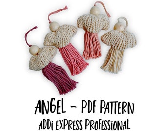 ADDI ANGEL PDF Pattern - circular knitting machine pattern - Addi Express Professional / Sentro / Addi King - Easy beginner knitting Pattern