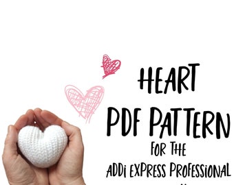 HERZ PDF Strickmuster - Addi Express Professional Sentro Knitting - Rundstrickmaschinen-Muster - Einfaches Maschinenstrickmuster -