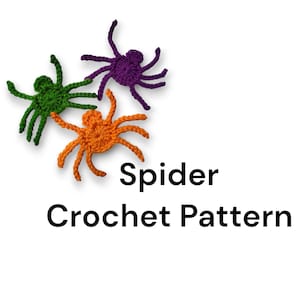 Spider Crochet Pattern - easy crochet pattern- Spider applique -crochet applique - spider crochet pattern for beginners- Halloween crochet