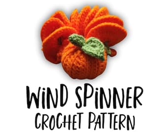 Pumpkin Wind Spinner Crochet Pattern - Fall crochet pattern - Autumn Crochet Pattern - Easy Halloween Pumpkin Crochet beginner friendly