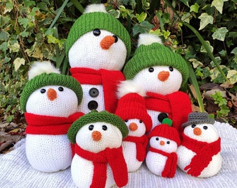 ADDI SNOWMAN Pattern - SNOWMEN pattern - sentro - addi king - prym - easy addi express christmas knitting patterns - build a snowman pattern
