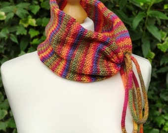 Addi Neck Warmer - Cowl - Loops & Threads, Innovation, Sentro, Prym, I-cord, Embellish Knit, Loom knitting - Easy Knitting Pattern