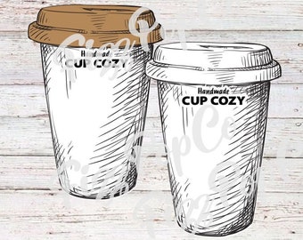 Printable Cup Cozy Template - Packaging, Market Display, knitting, crochet, sewing