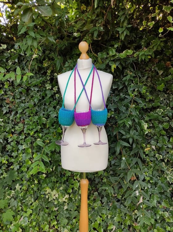 ADDI WINE GLASS Holder Necklace Easy Knitting Pattern Etsy UK