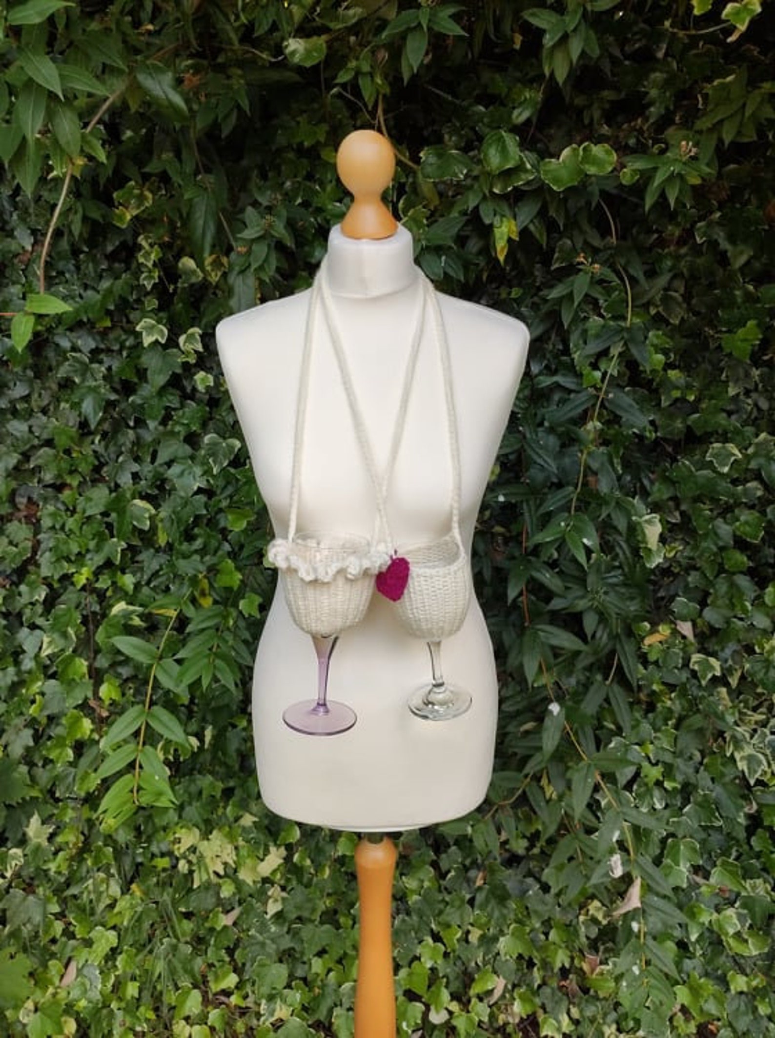 ADDI WINE GLASS Holder Necklace Easy Knitting Pattern Etsy UK