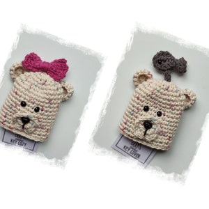 Key cover crochet pattern, Key Cozy crochet pattern, Key chain bear, amigurumi bear, crochet key ring key holder key fob & Printable tags image 5