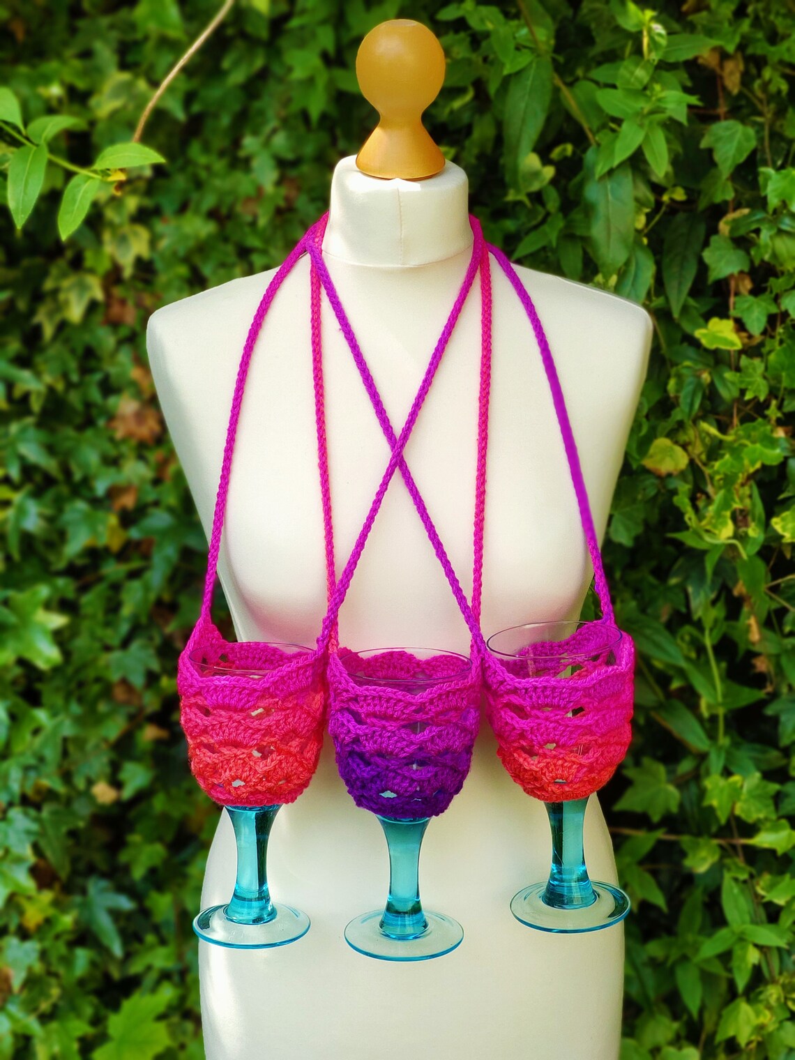 Wine Glass Holder Crochet Pattern Easy Crochet Pattern Etsy