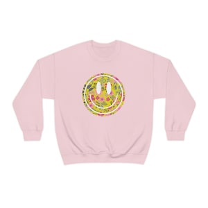 Floral Smile Unisex Heavy Blend Crewneck Sweatshirt