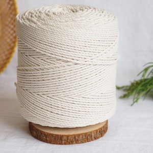 Natürliche 3 mm Makramee Schnur gedrehte Baumwolle Makramee Seil Dyi Twine