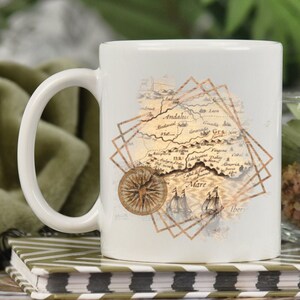 Tasse à café de voyage boussole ancienne carte belle aventure - tasse cadeau de voyageur parfaite
