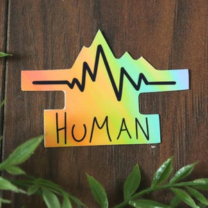 Waterdichte LGBTQ+-sticker | Subtiele regenboog Pride-sticker met hartslag | Discrete homo-, bi-, lesbische en queer-kunstwerken | Leuke trotsmaand