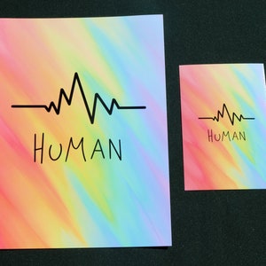 We are human LGBTQ rainbow art print perfect way to celebrate image 2