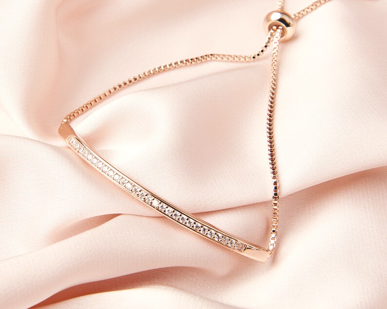 Bridal Rose Gold Bracelet Wedding Bracelet Bridal Jewelry Etsy