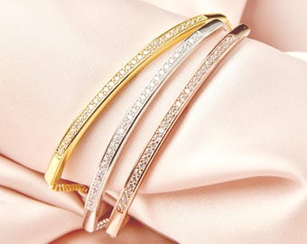 Bridal Rose Gold bracelet , Wedding Bracelet , Bridal jewelry , Bridesmaid jewelry , Bridesmaid bracelet , Dainty bracelet