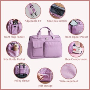 Bolsa de fin de semana personalizada para damas de honor, bolsa de gimnasio de nailon personalizada, bolsa de viaje para la fiesta de bodas. imagen 4