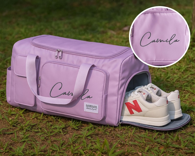 Brautjungfer Vorschlag Seesack, Personalisierte Weekender Tasche mit individuellem Namen, Nylon Reisetasche Bild 6