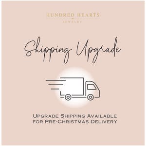 The image is an advertisement for shipping services, specifically for pre-Christmas deliveries. It features a stylized illustration of a truck in motion, along with the text "Shipping Upgrade" and "Upgrade Shipping Available for Pre-Christmas Delivery".