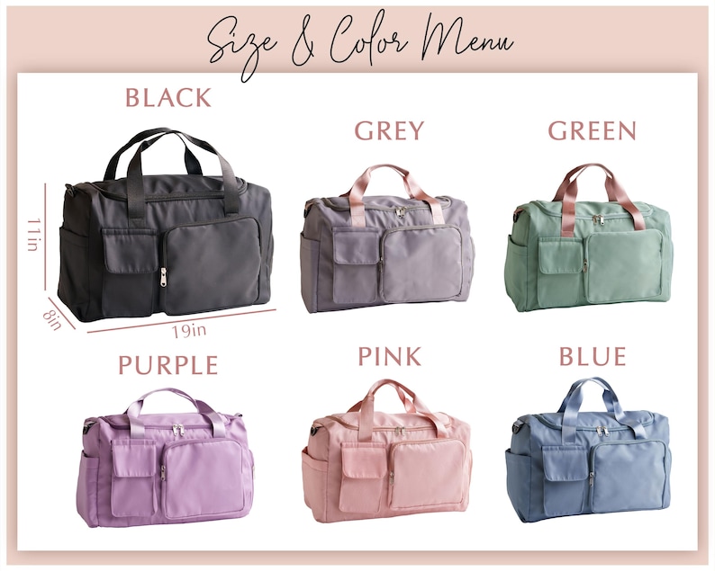 Brautjungfer Vorschlag Seesack, Personalisierte Weekender Tasche mit individuellem Namen, Nylon Reisetasche Bild 3