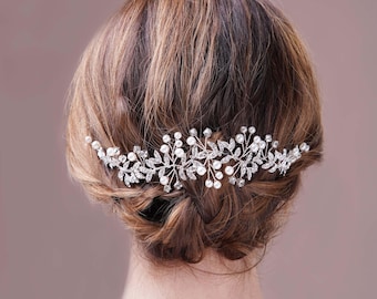 Bridal Hair Accessories , Wedding Hair Vines for Bride , Bridesmaid Long Hair Pieces ,  Wedding Head Comb for Bride , Women Hair Vine Comb