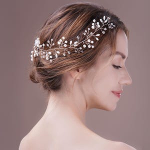Lianes de cheveux de mariage pour la mariée , Accessoires pour cheveux de mariée , Morceaux de cheveux longs de demoiselle d&#39;honneur , Peigne de mariage pour la mariée , Peigne de liane pour femmes