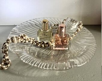 Set of 2 Vintage Pukeberg Glass Bowls: Swedish Clam Shell Dishes