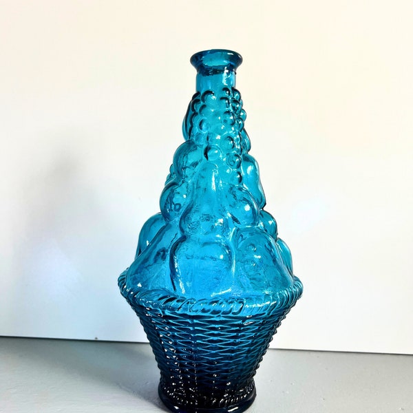 Retro Empoli Genie Bottle, vintage mid century modern glass decanter Italian vase