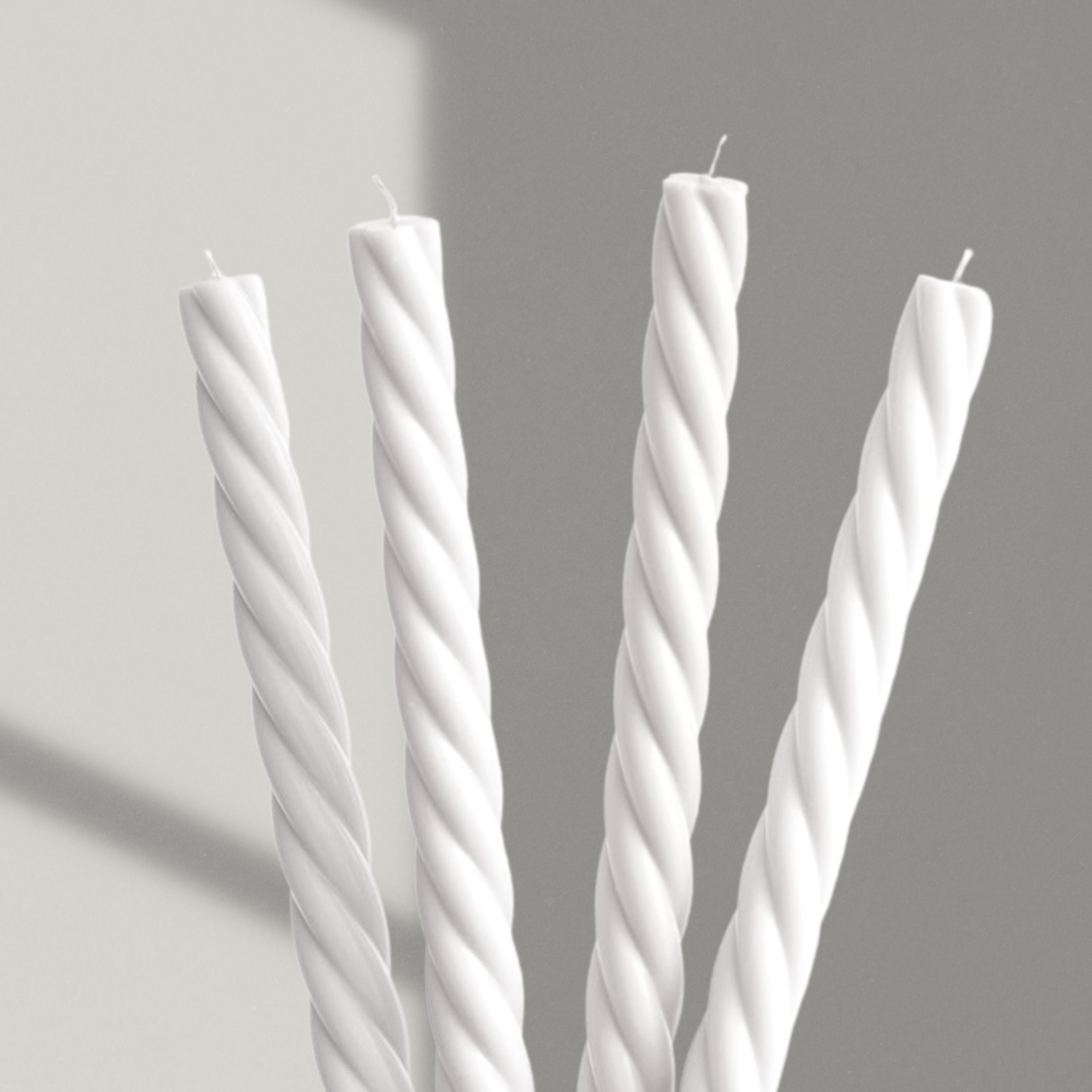 Spiral Soy Candlesticks White Handpoured Nontoxic Etsy