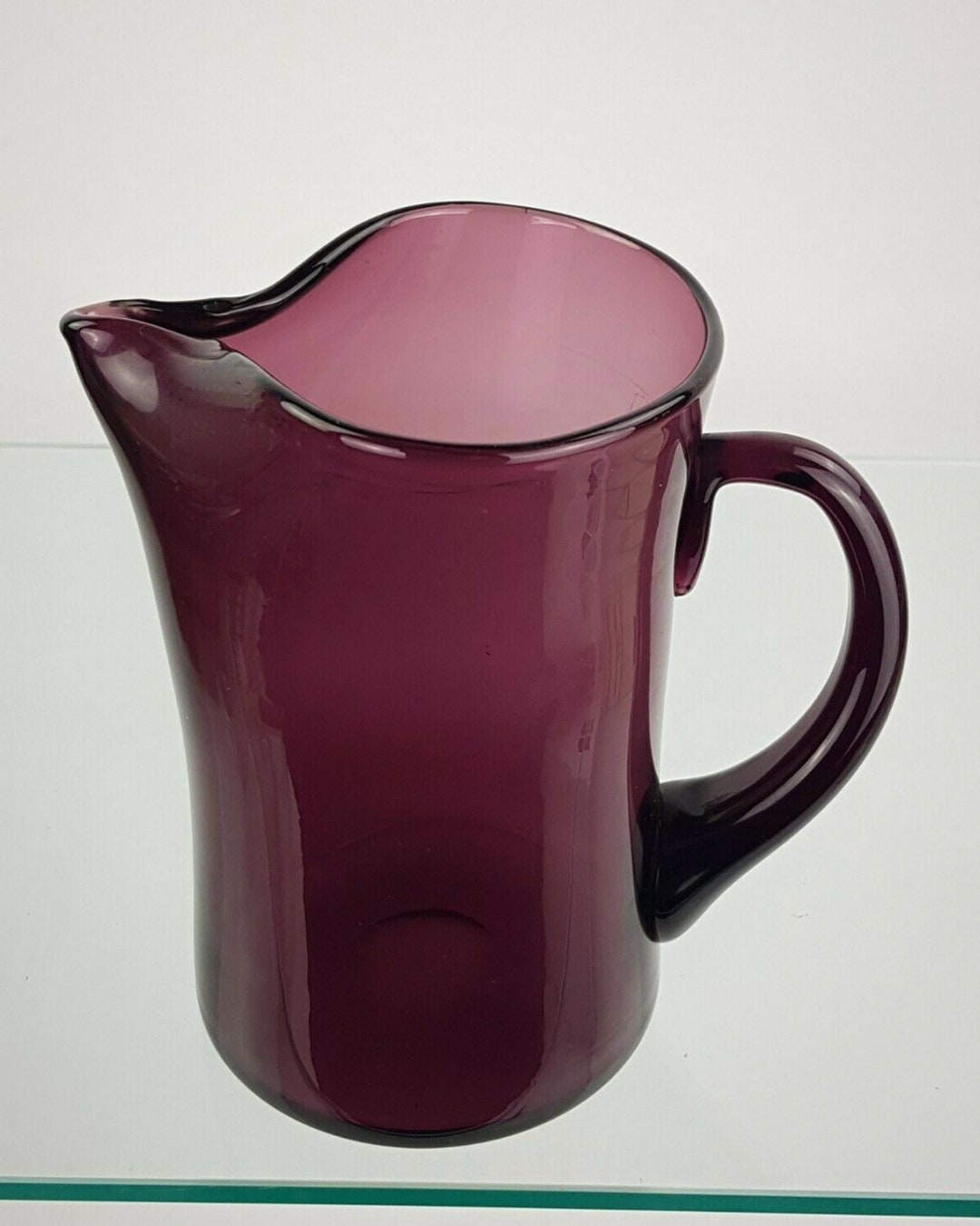 Vintage MCM Purple Glass Jug With Pinched Squashed Spout 1960s - Etsy