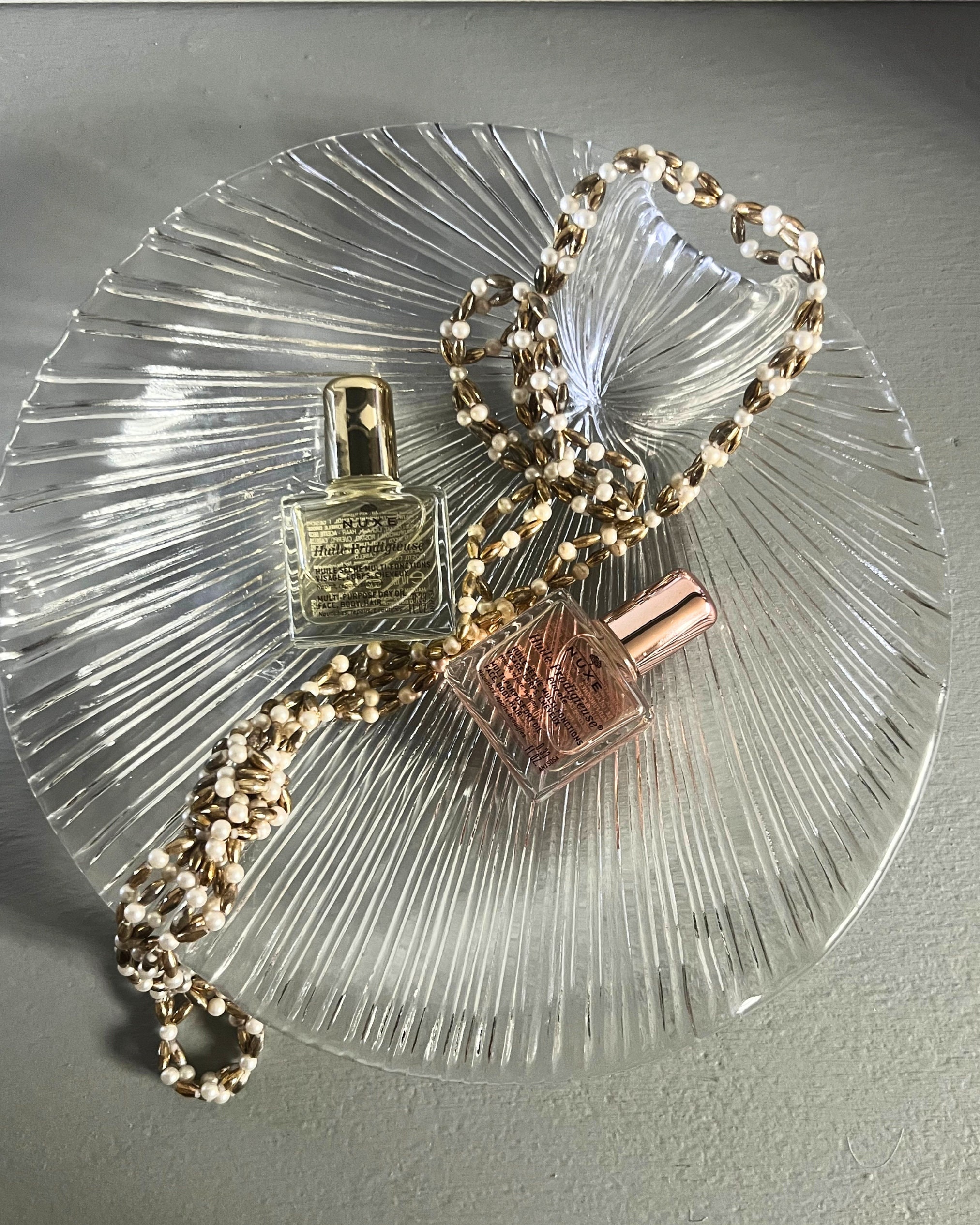 Set of 2 Vintage Pukeberg Glass Bowls: Swedish Clam Shell Dishes