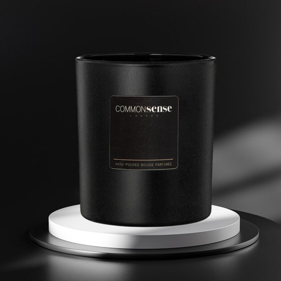 TOBACCO HONEY Soy Black Candle With Seed Paper Dust Cover