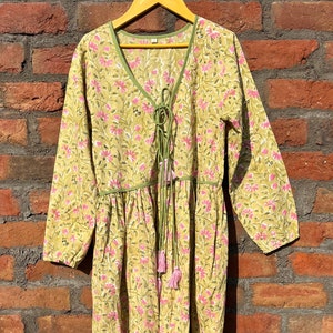 Hand Block Printed maxi dress, Cotton maxi Dress, Indian Cotton Long Gown,  maxi dress, boho dress, spring dress, beach dress, woman dress