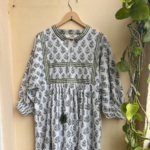 Boho Dress, Plus Size Summer Dress for Women, Bohemian Dress, Maxi Boho Dress, Block Print cotton Dress, Hippie Dress, Floral Fashion Dress
