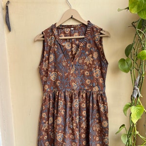 Hand Block Printed Dress, Block Print Dress, Indian Tunics, Hand Printed Dress, Indian Cotton Long Gown, Indian Cotton Dress, Printed Dress